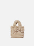 MC2 Saint Barth faux fur Vanity Soft mini bag — Beige