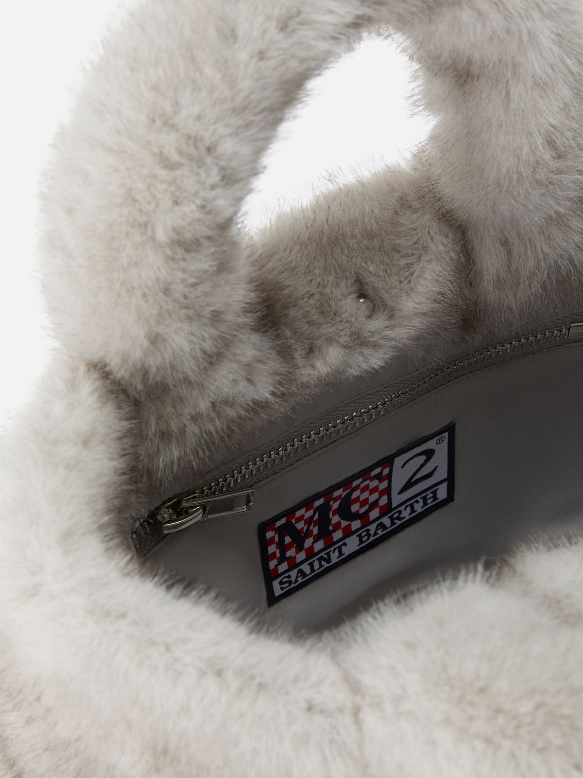 Mini sac Vanity Soft en fausse fourrure MC2 Saint Barth — Gris — vue 5