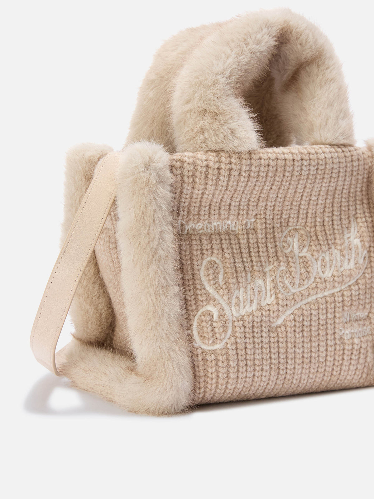 Mini borsa Vanity effetto montone MC2 Saint Barth — Beige — vista 3