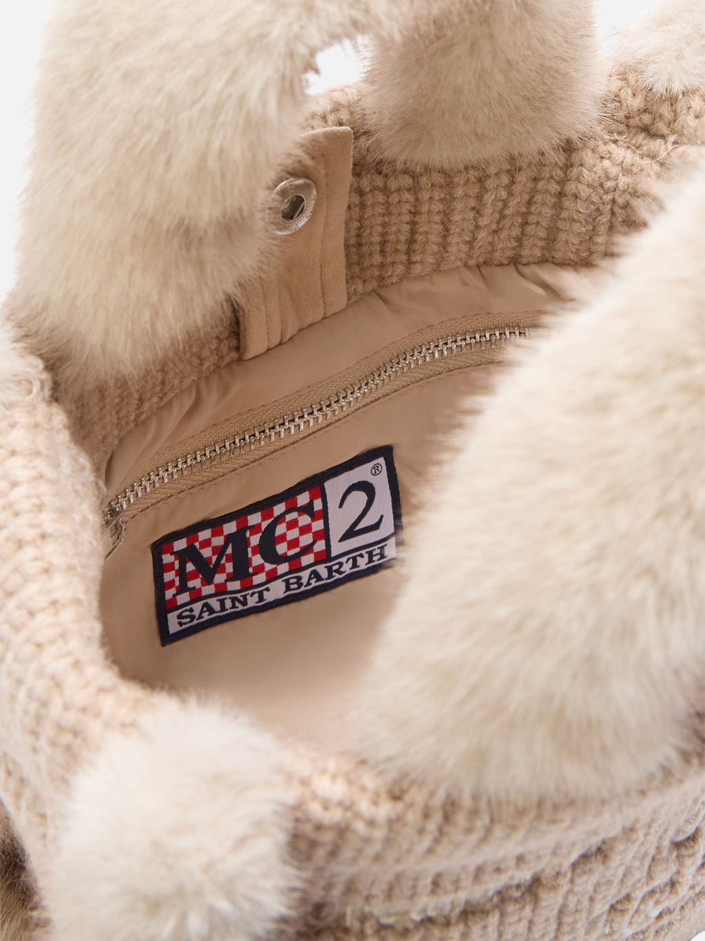 MC2 Saint Barth faux shearling Vanity mini bag — Beige — view 5