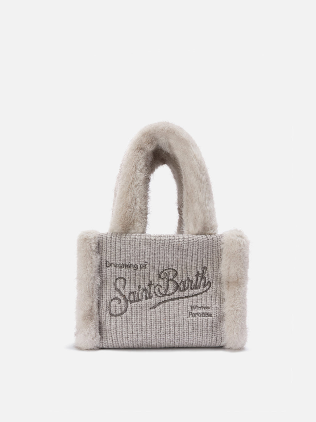 Mini sac Vanity effet mouton MC2 Saint Barth — Gris