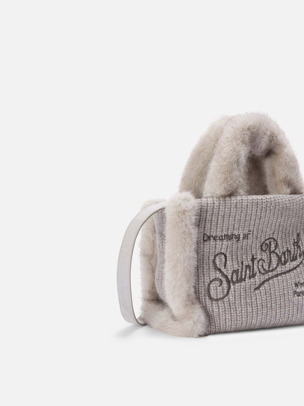 Mini sac Vanity effet mouton MC2 Saint Barth — Gris — vue 3