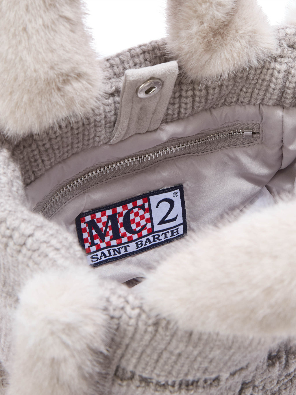 Mini sac Vanity effet mouton MC2 Saint Barth — Gris — vue 5