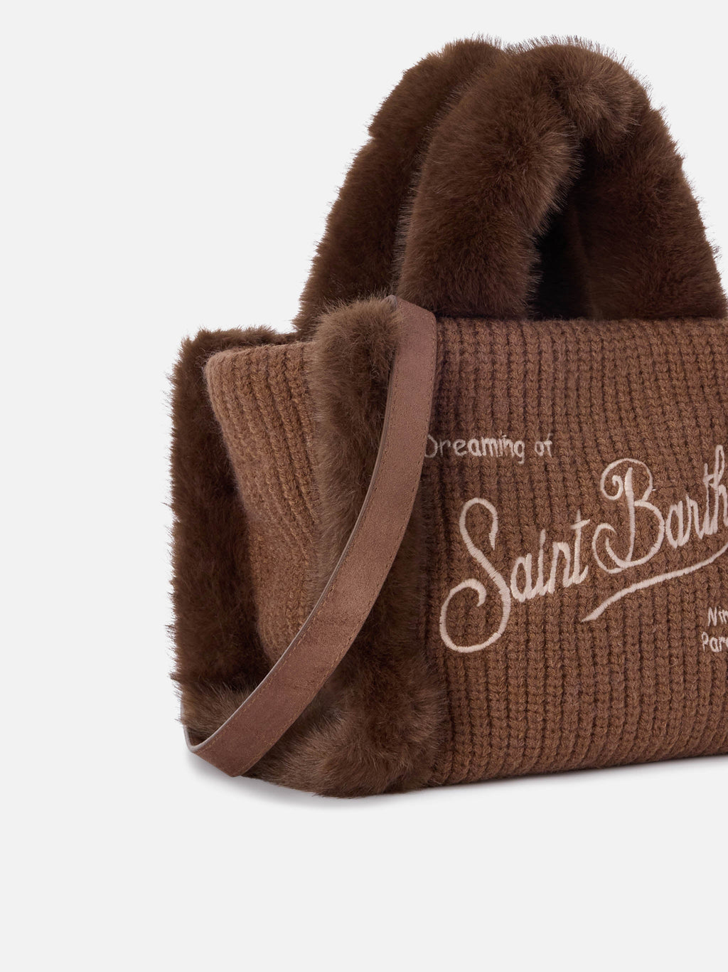MC2 Saint Barth faux shearling Vanity mini bag — Brown — view 3