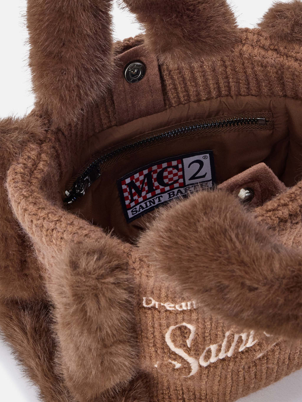 MC2 Saint Barth faux shearling Vanity mini bag — Brown — view 5