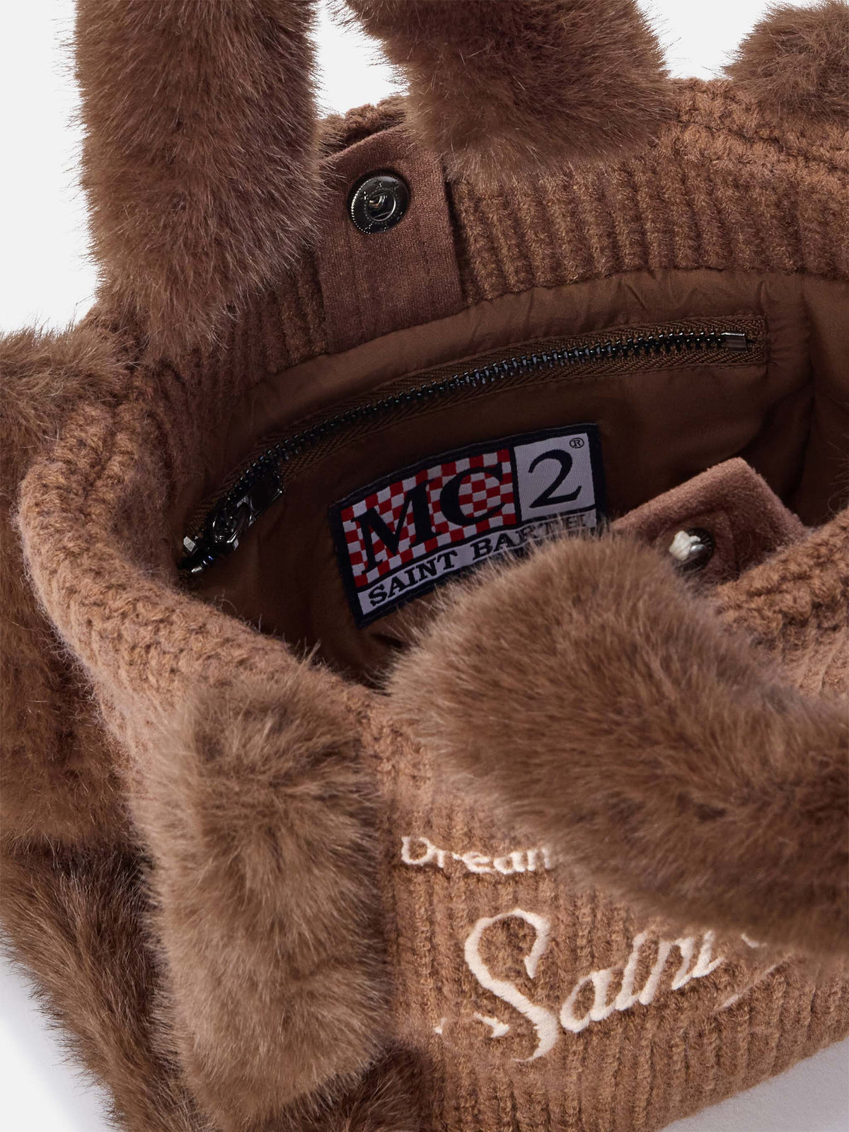 MC2 Saint Barth faux shearling Vanity mini bag — Brown — view 5