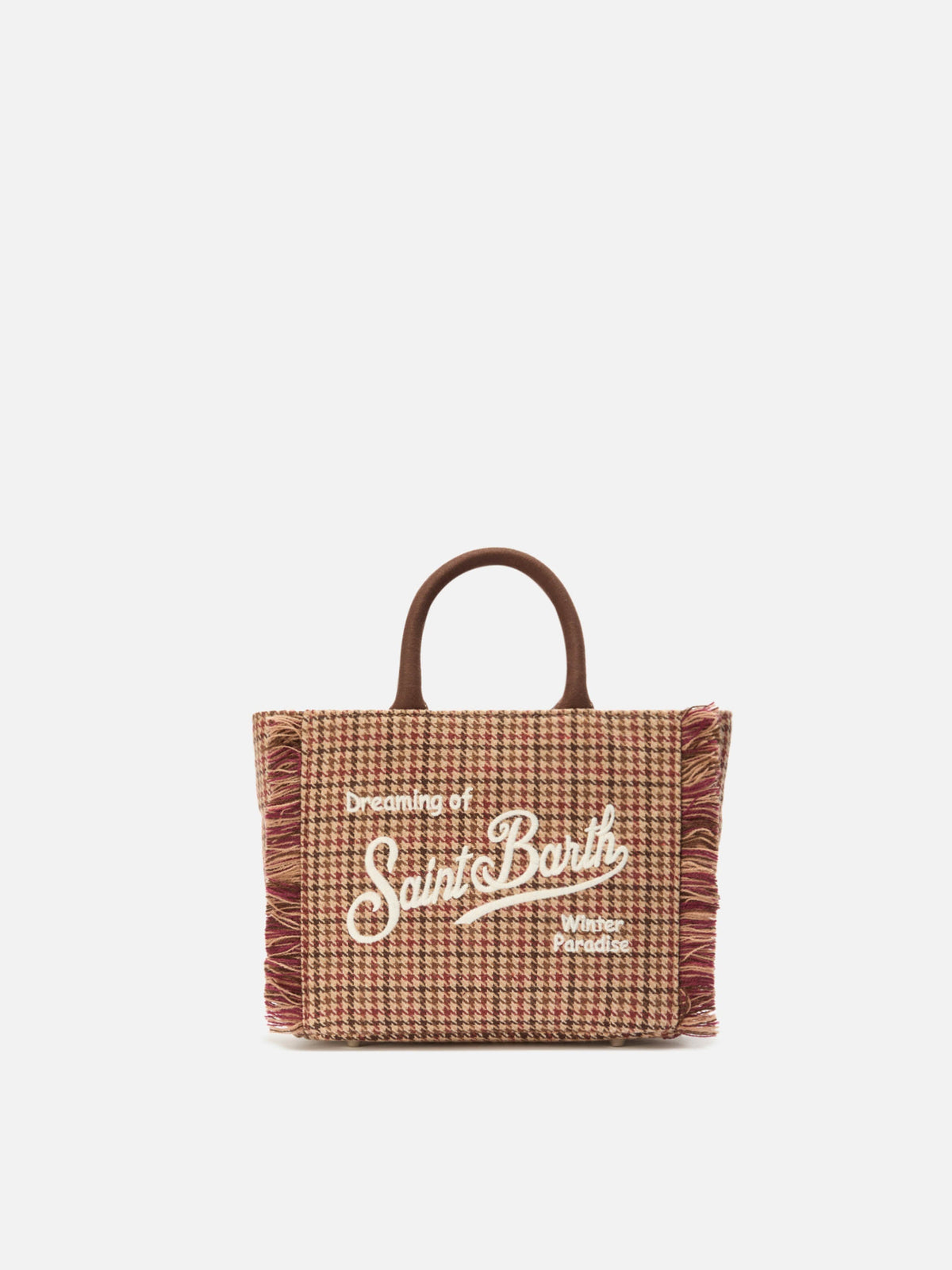 MC2 Saint Barth Wool Vanity mini bag — Red houndstooth