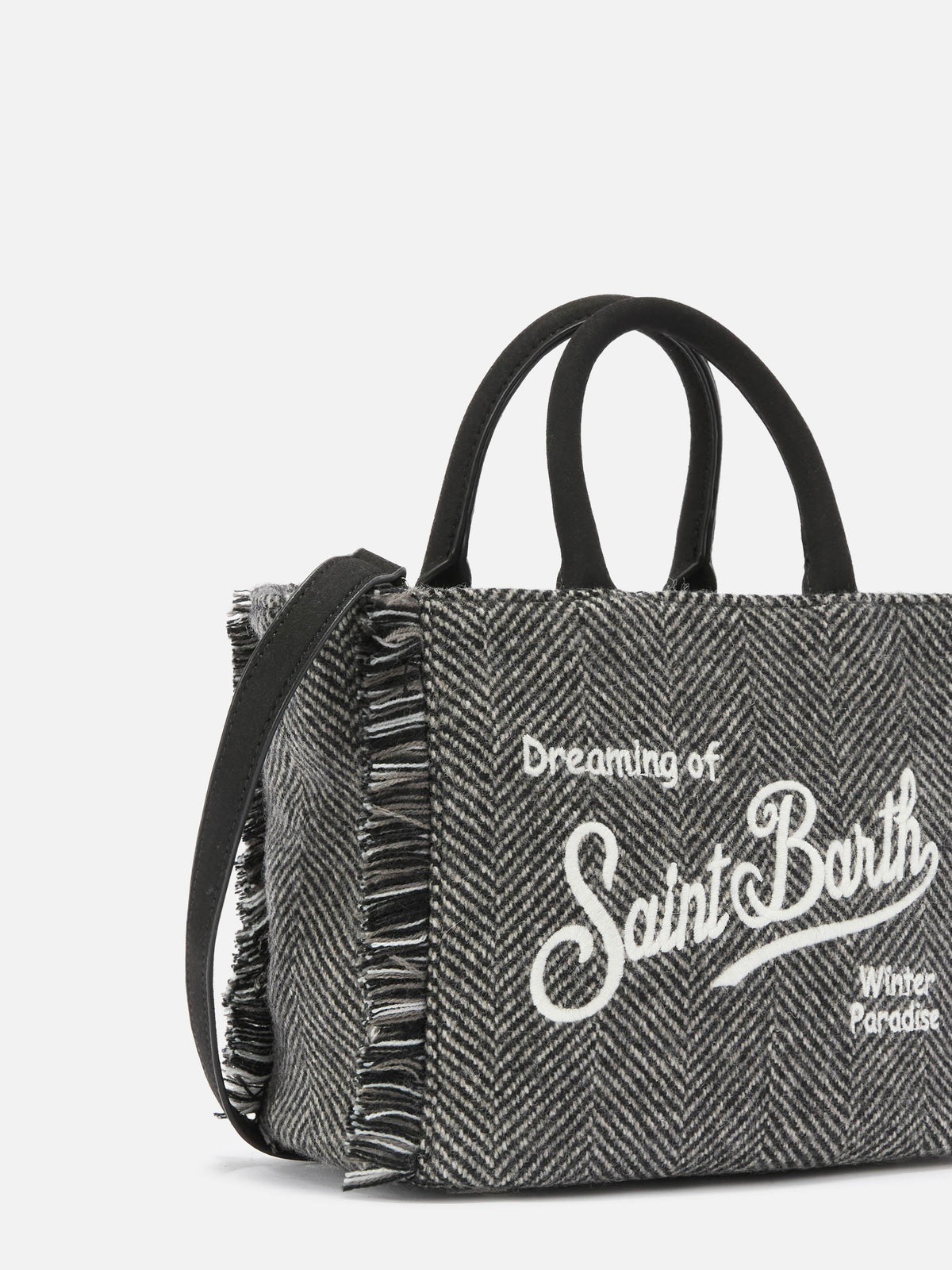 Mini sac Vanity Wool MC2 Saint Barth — Chevrons noir — vue 3