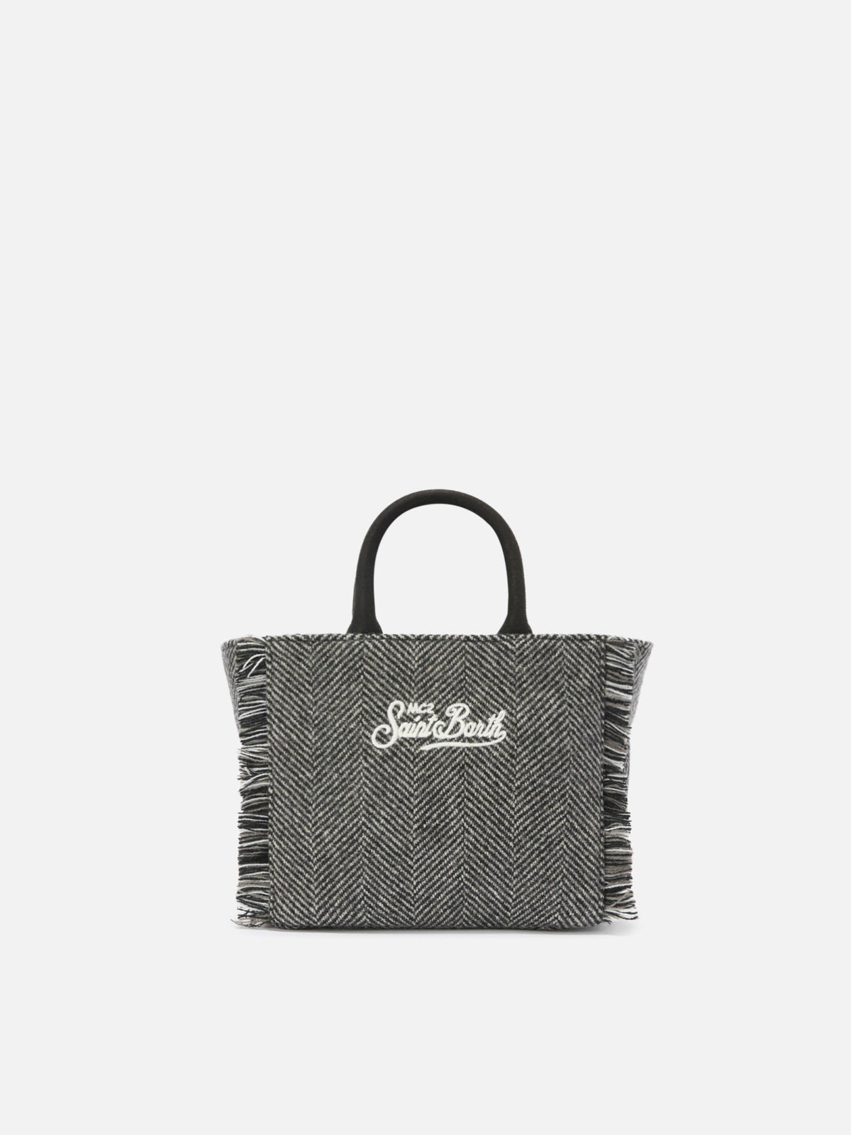 Mini sac Vanity Wool MC2 Saint Barth — Chevrons noir — vue 4