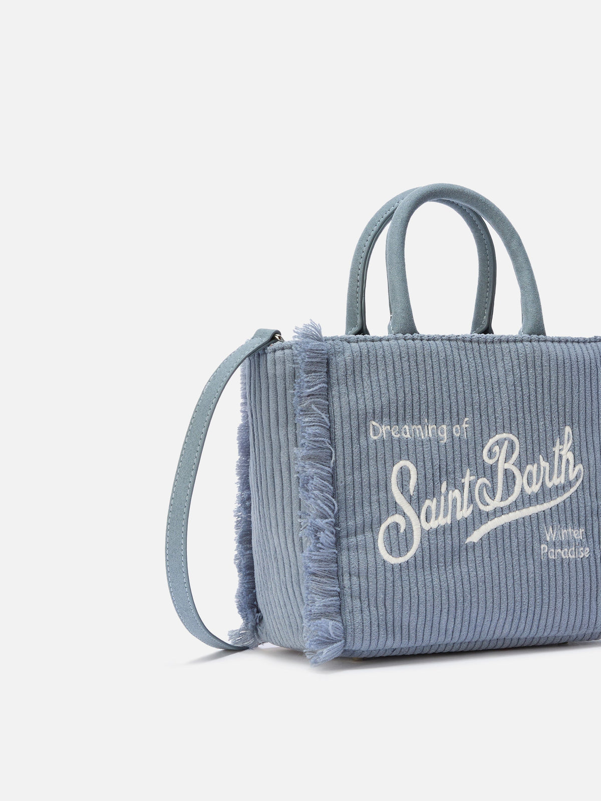 Mini borsa Vanity in velluto a coste MC2 Saint Barth — Azzurro polvere — vista 5