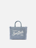 Mini borsa Vanity in velluto a coste MC2 Saint Barth — Azzurro polvere
