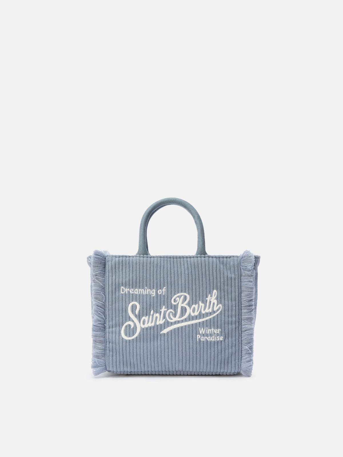 Mini borsa Vanity in velluto a coste MC2 Saint Barth — Azzurro polvere