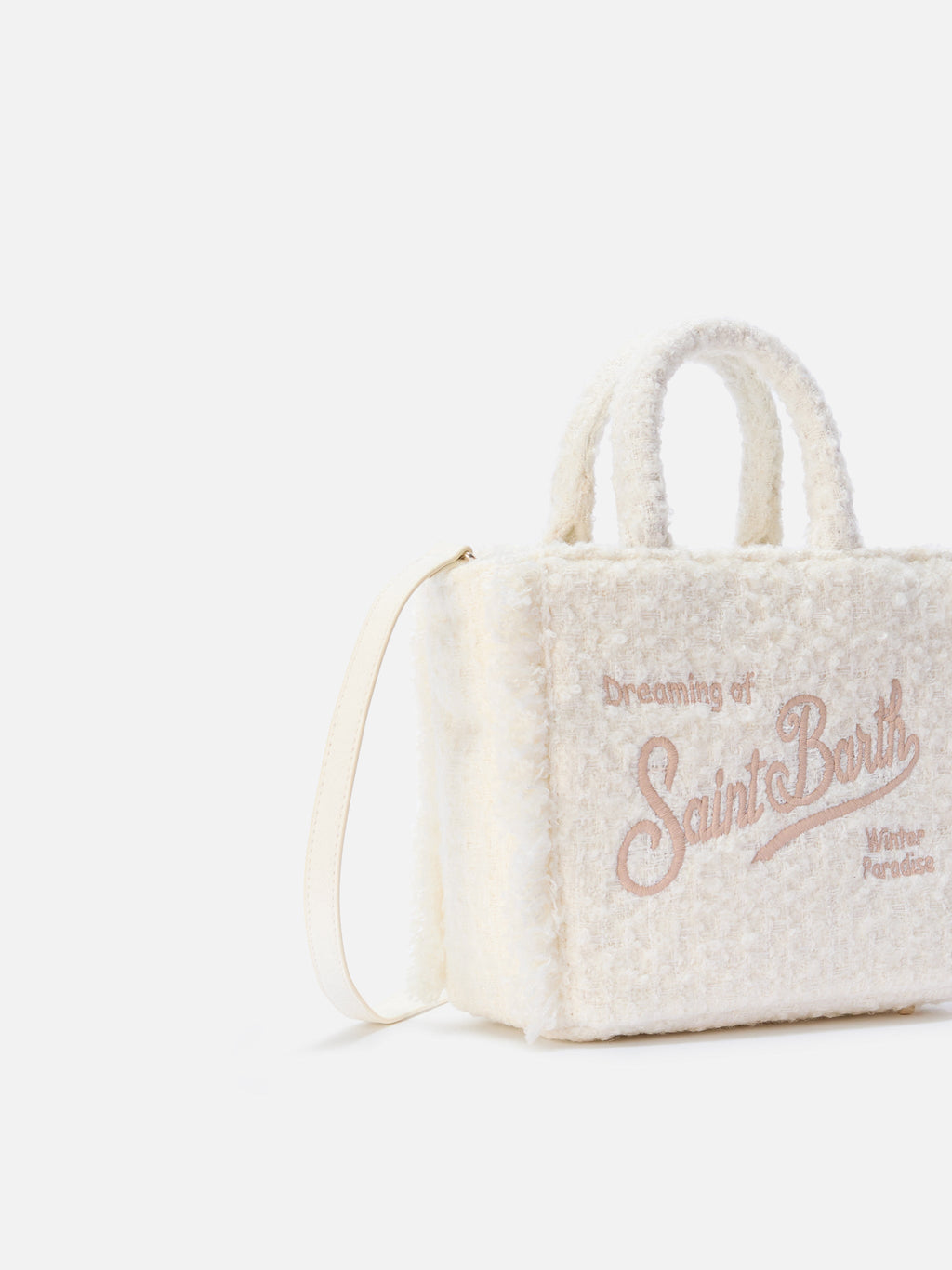 Mini sac Vanity Tweed MC2 Saint Barth — Blanc cassé — vue 3