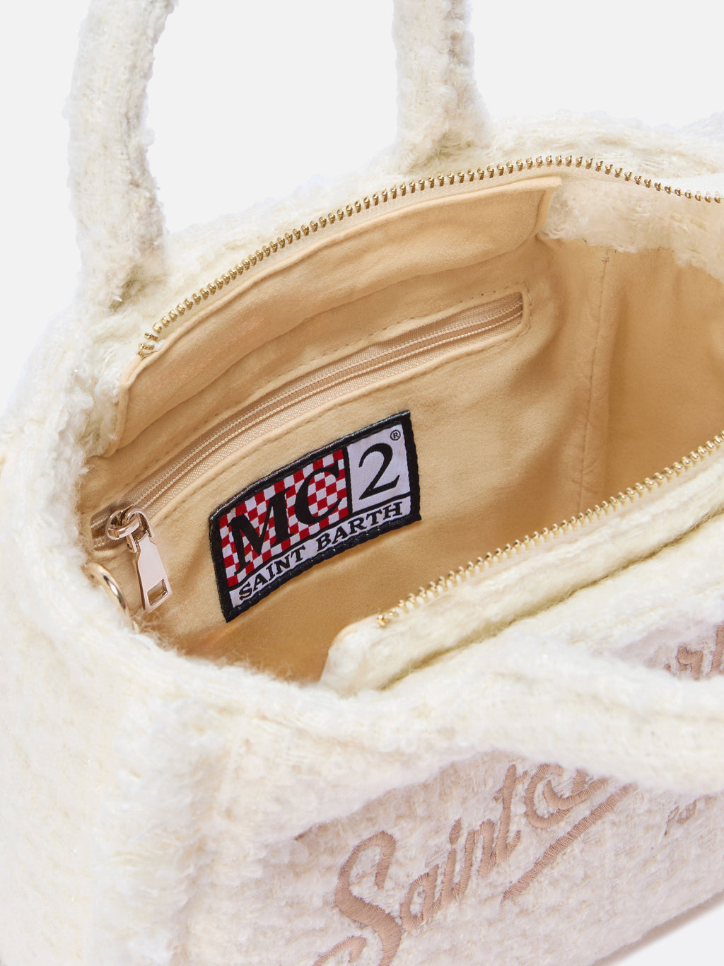 Mini sac Vanity Tweed MC2 Saint Barth — Blanc cassé — vue 5