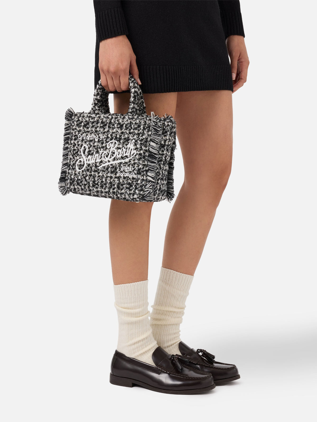 Mini sac Vanity Tweed MC2 Saint Barth — Noir — vue 2