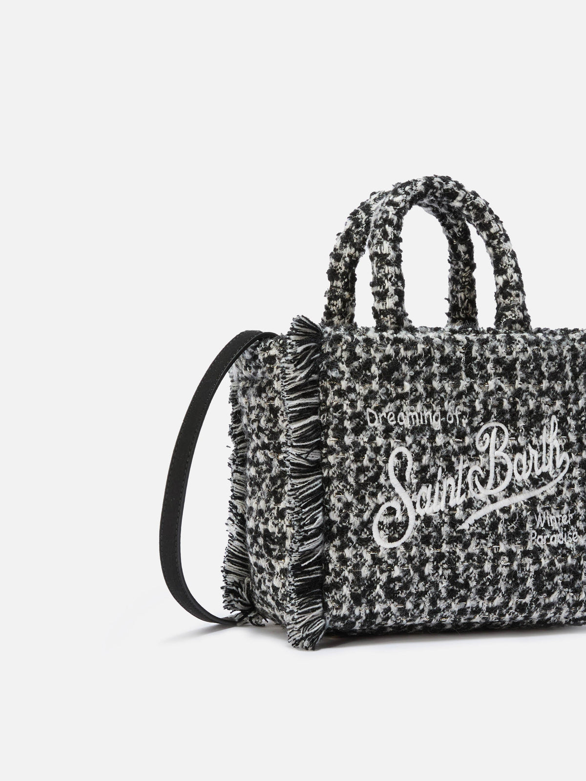Mini sac Vanity Tweed MC2 Saint Barth — Noir — vue 3