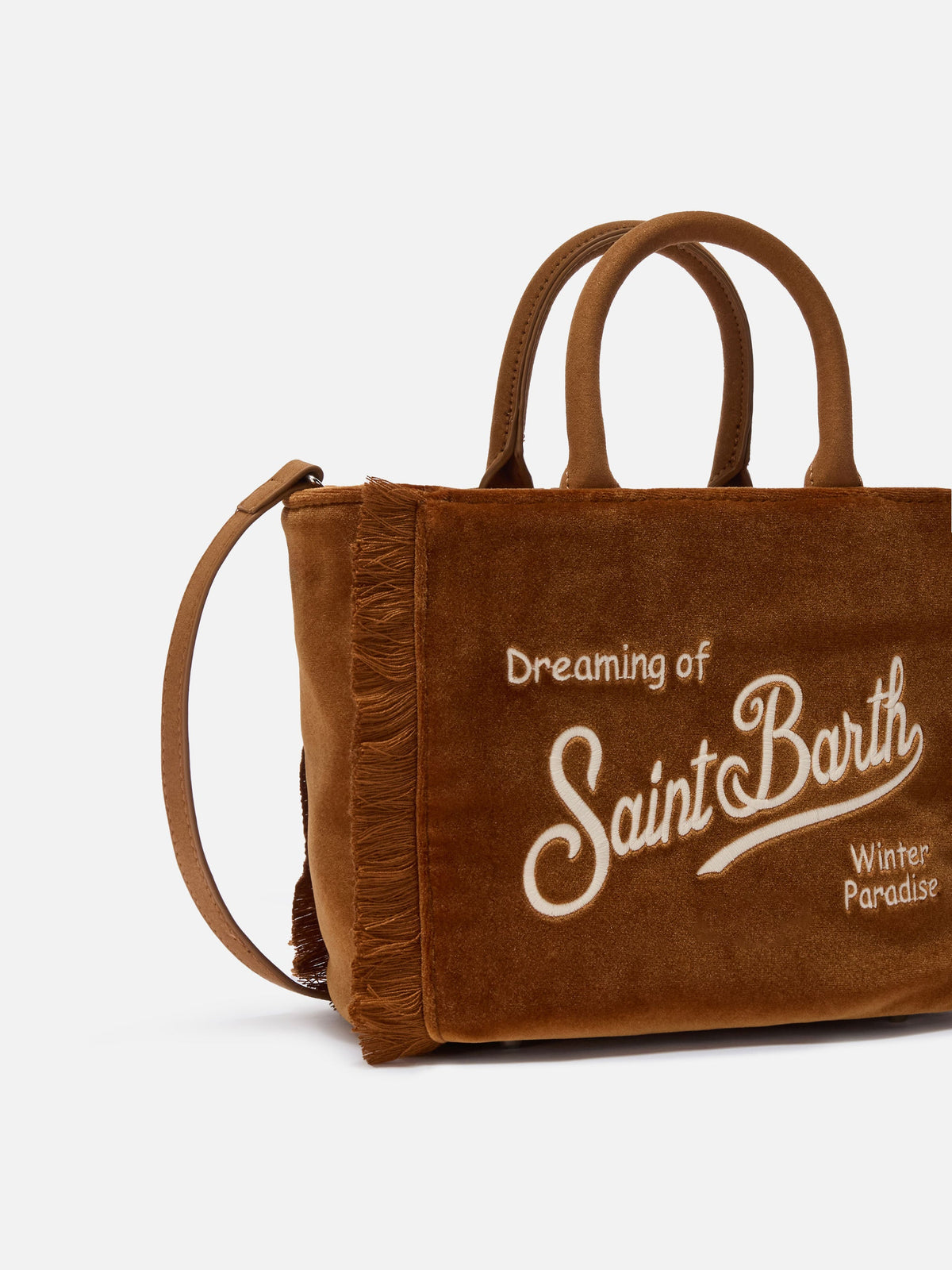 Mini borsa Vanity Velvet con frange MC2 Saint Barth — Marrone — vista 3