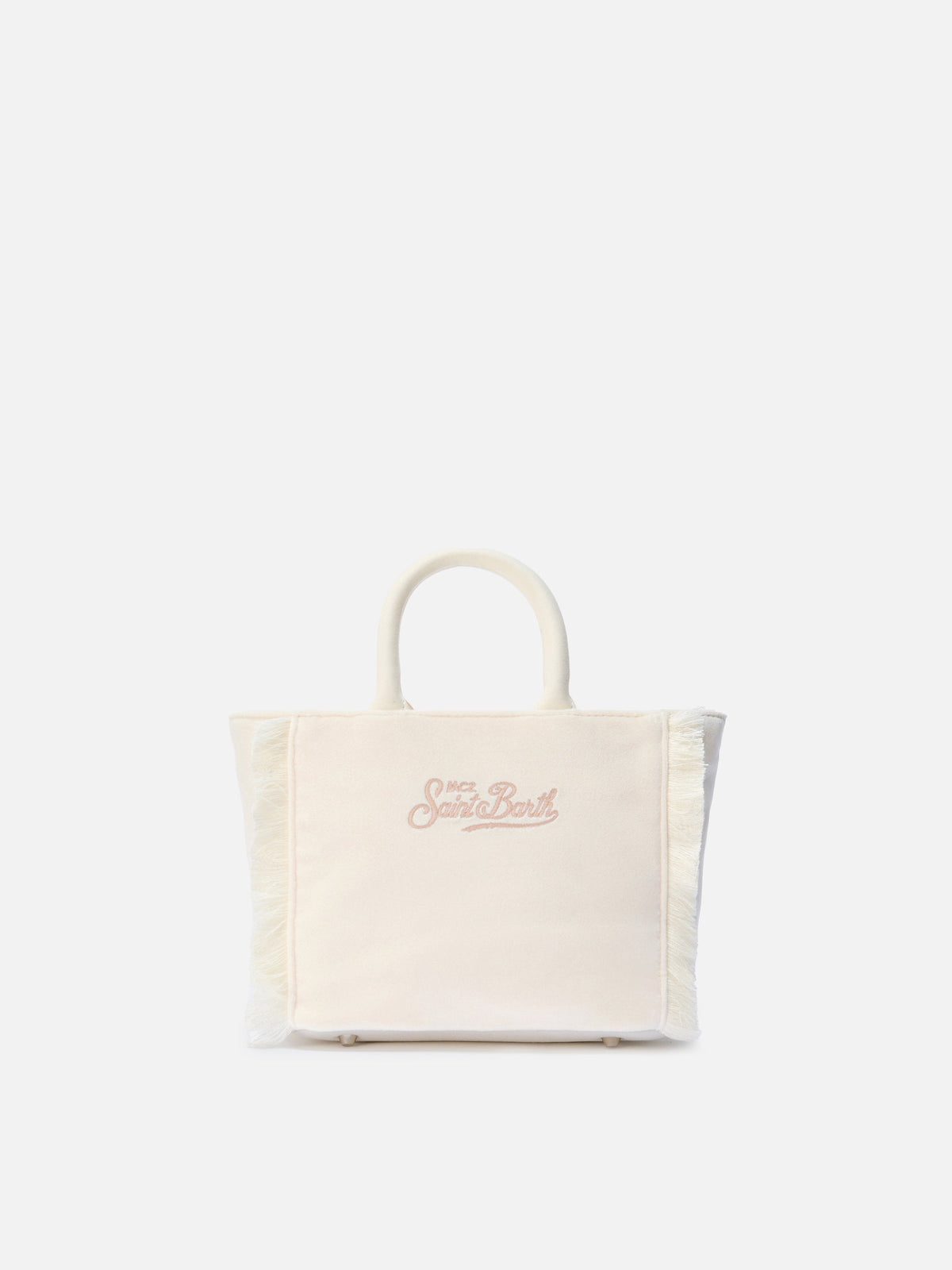 Mini borsa Vanity Velvet con frange MC2 Saint Barth — Panna — vista 3