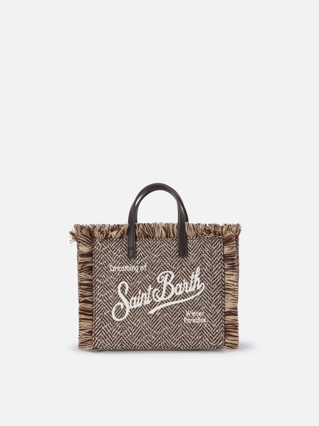 Mini borsa Vanity in misto lana MC2 Saint Barth — Spigato strass
