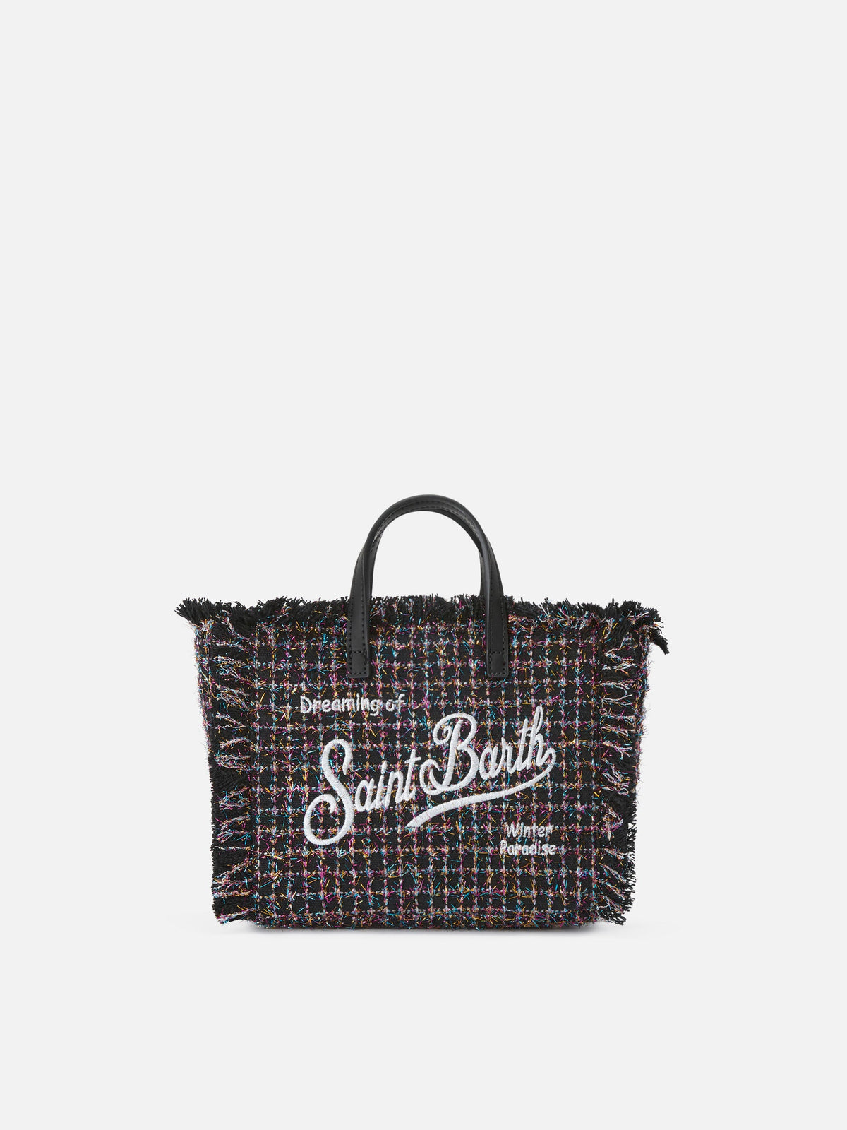 Mini sac Vanity en tweed brodé MC2 Saint Barth — Noir brillant