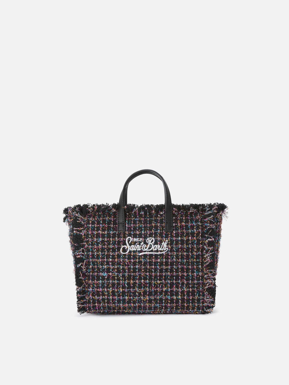 Mini sac Vanity en tweed brodé MC2 Saint Barth — Noir brillant — vue 4