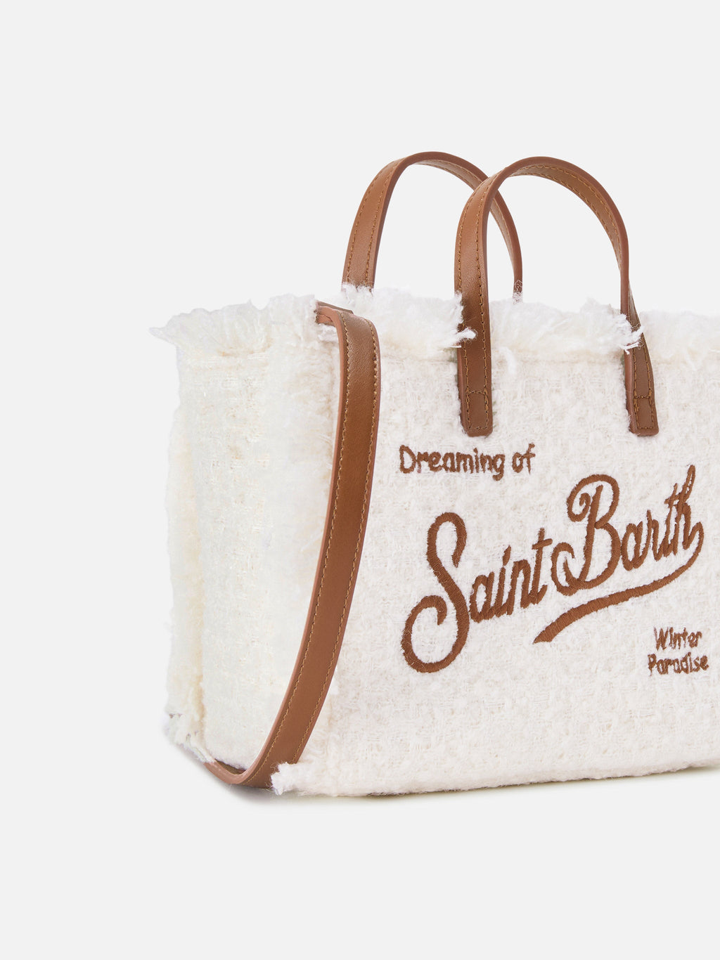 MC2 Saint Barth embroidered tweed Vanity mini bag — Off-white — view 3