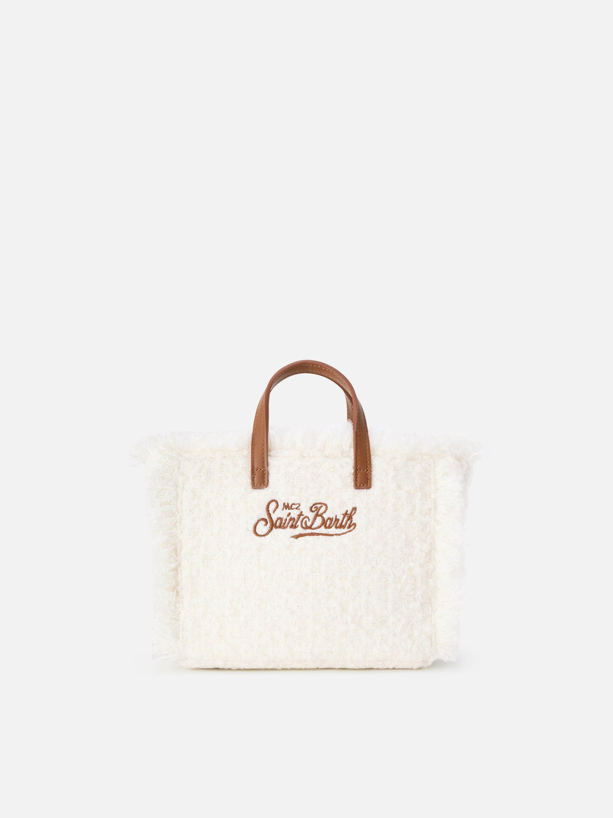 Mini borsa Vanity in tweed ricamato MC2 Saint Barth — Panna — vista 4