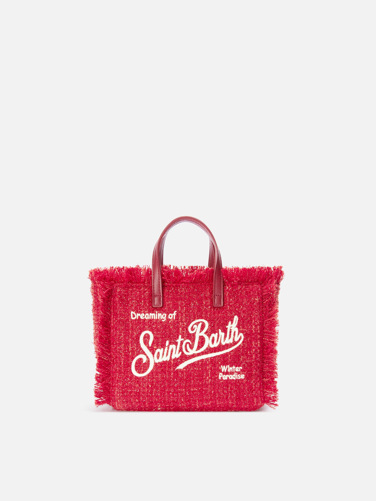 Mini sac Vanity en tweed brodé MC2 Saint Barth — Rouge