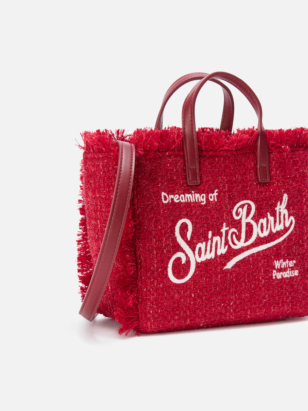 MC2 Saint Barth embroidered tweed Vanity mini bag — Red — view 3