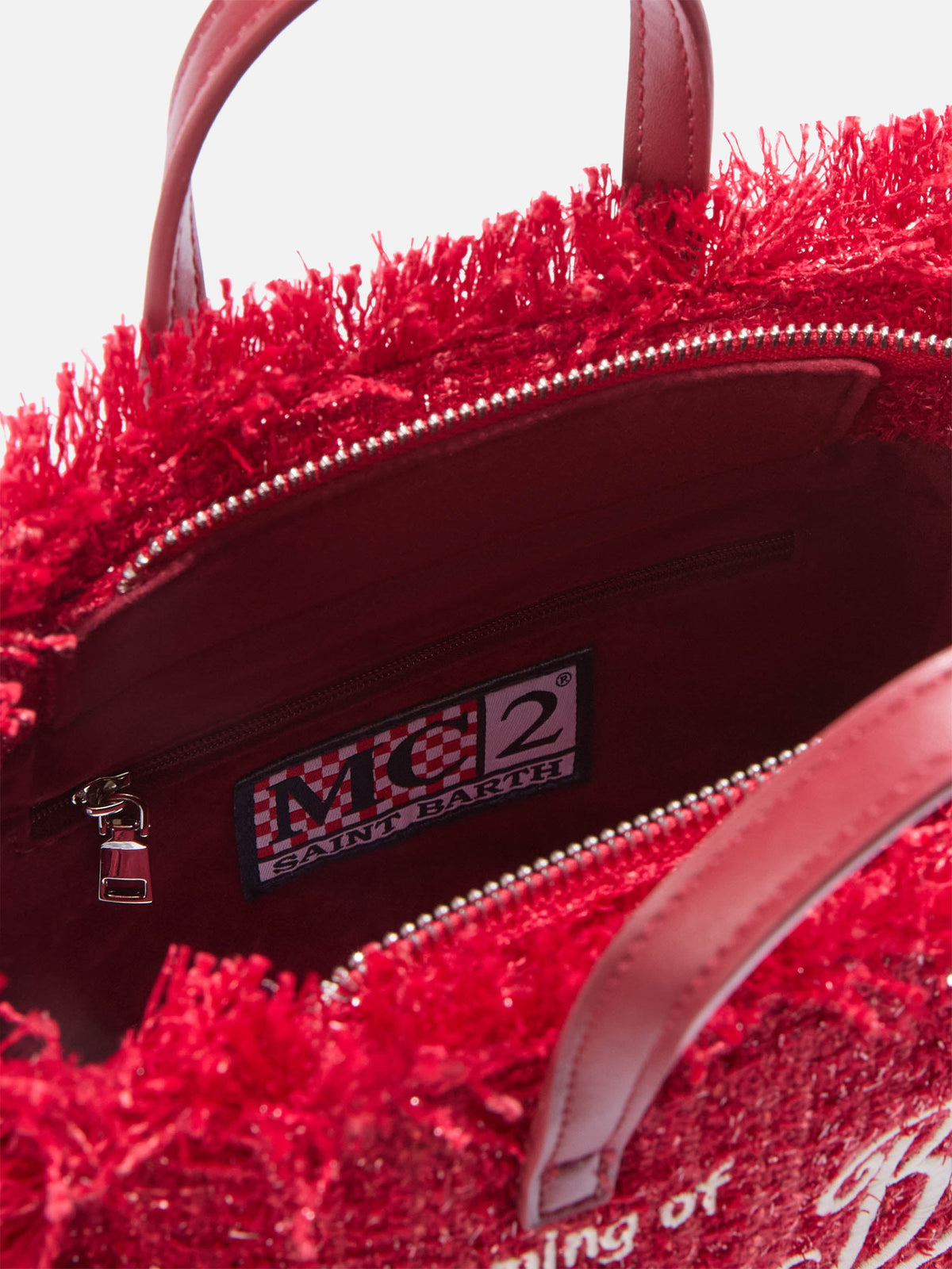 Mini sac Vanity en tweed brodé MC2 Saint Barth — Rouge — vue 5