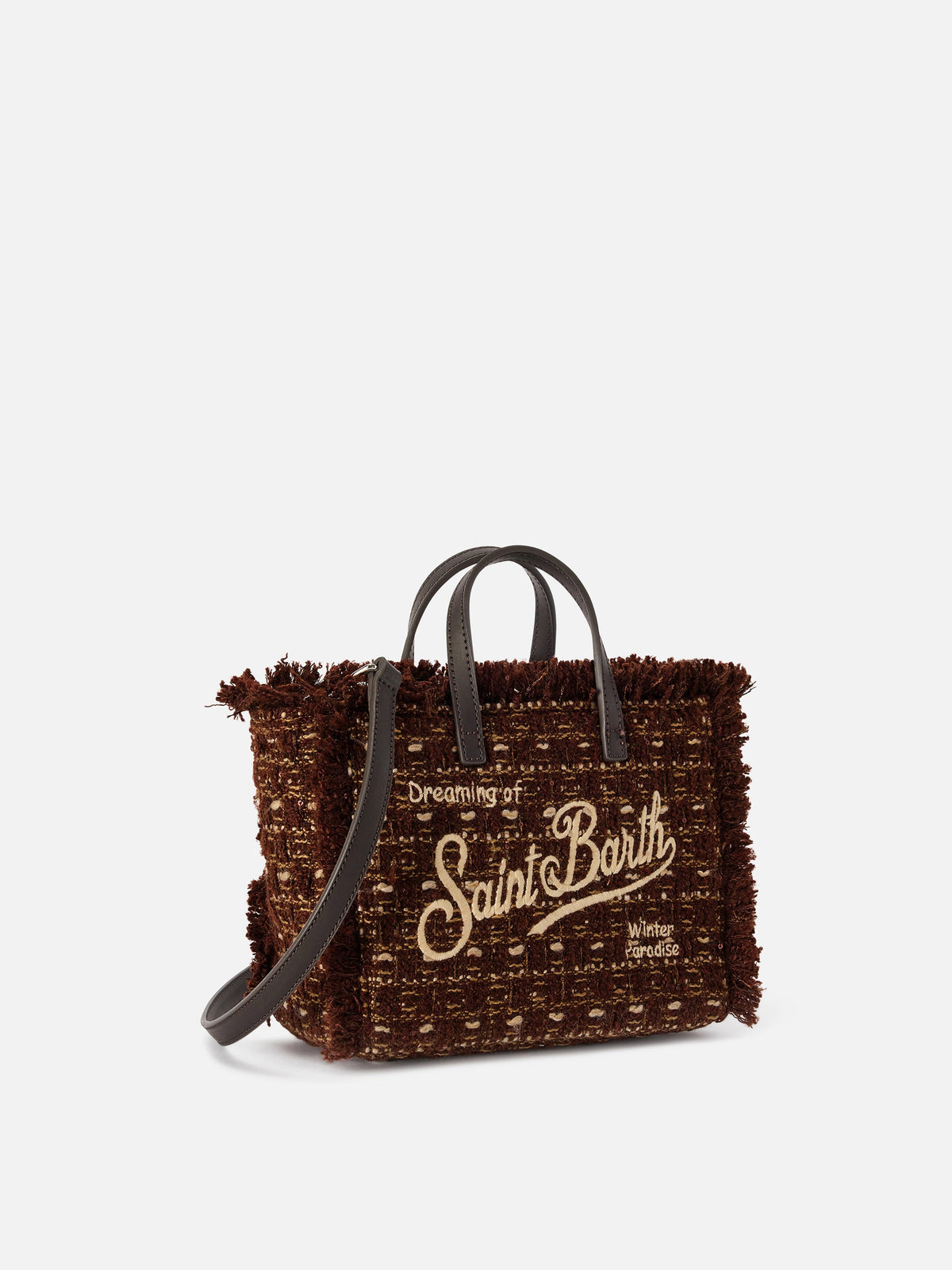 Mini borsa Vanity in tweed ricamato MC2 Saint Barth — Marrone — vista 3