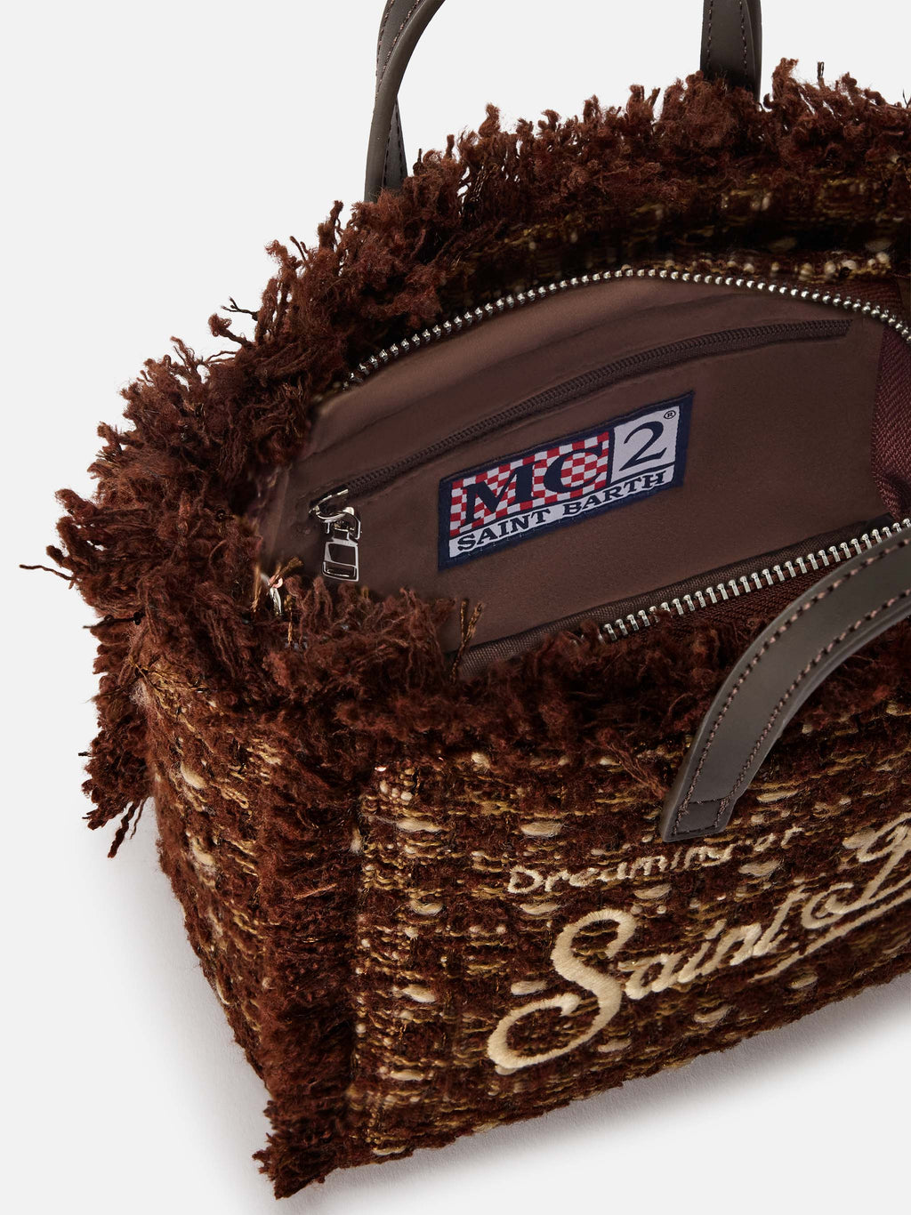 Mini borsa Vanity in tweed ricamato MC2 Saint Barth — Marrone — vista 5