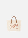 Mini borsa Vanity in velluto a coste ricamato MC2 Saint Barth — Panna