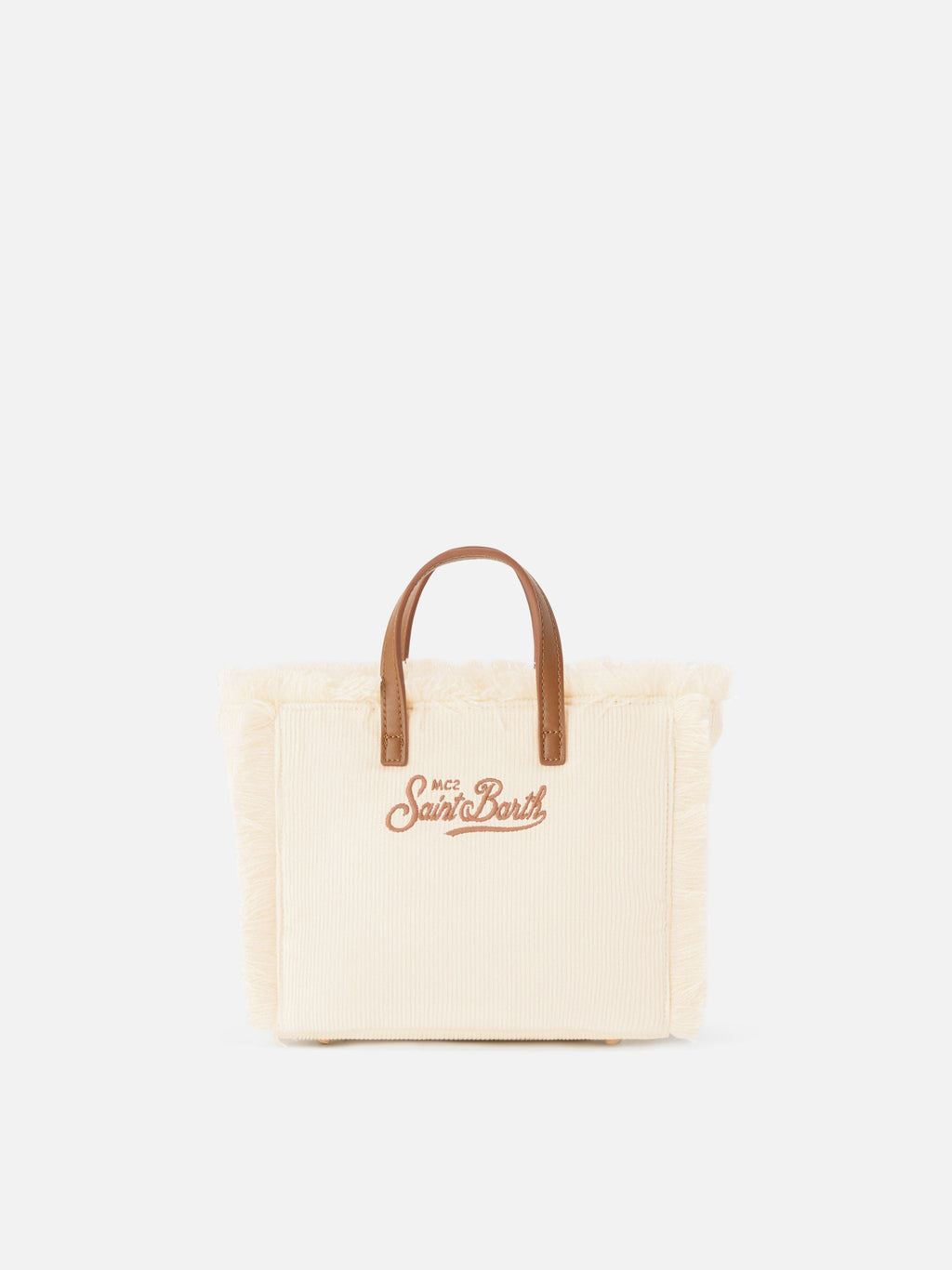Mini borsa Vanity in velluto a coste ricamato MC2 Saint Barth — Panna — vista 4