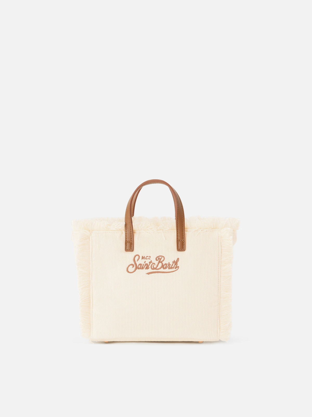 Mini borsa Vanity in velluto a coste ricamato MC2 Saint Barth — Panna — vista 4