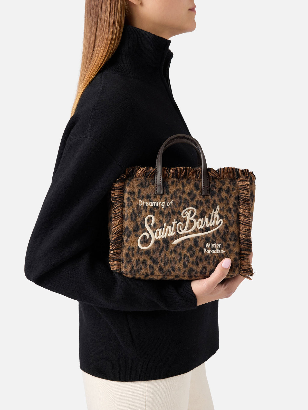 Mini borsa Vanity in feltro MC2 Saint Barth — Leopardato — vista 2