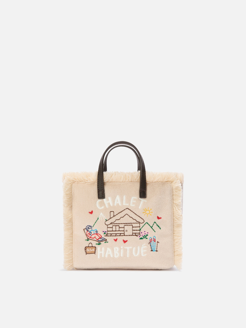 MC2 Saint Barth felt Vanity mini bag — Embroidered chalet