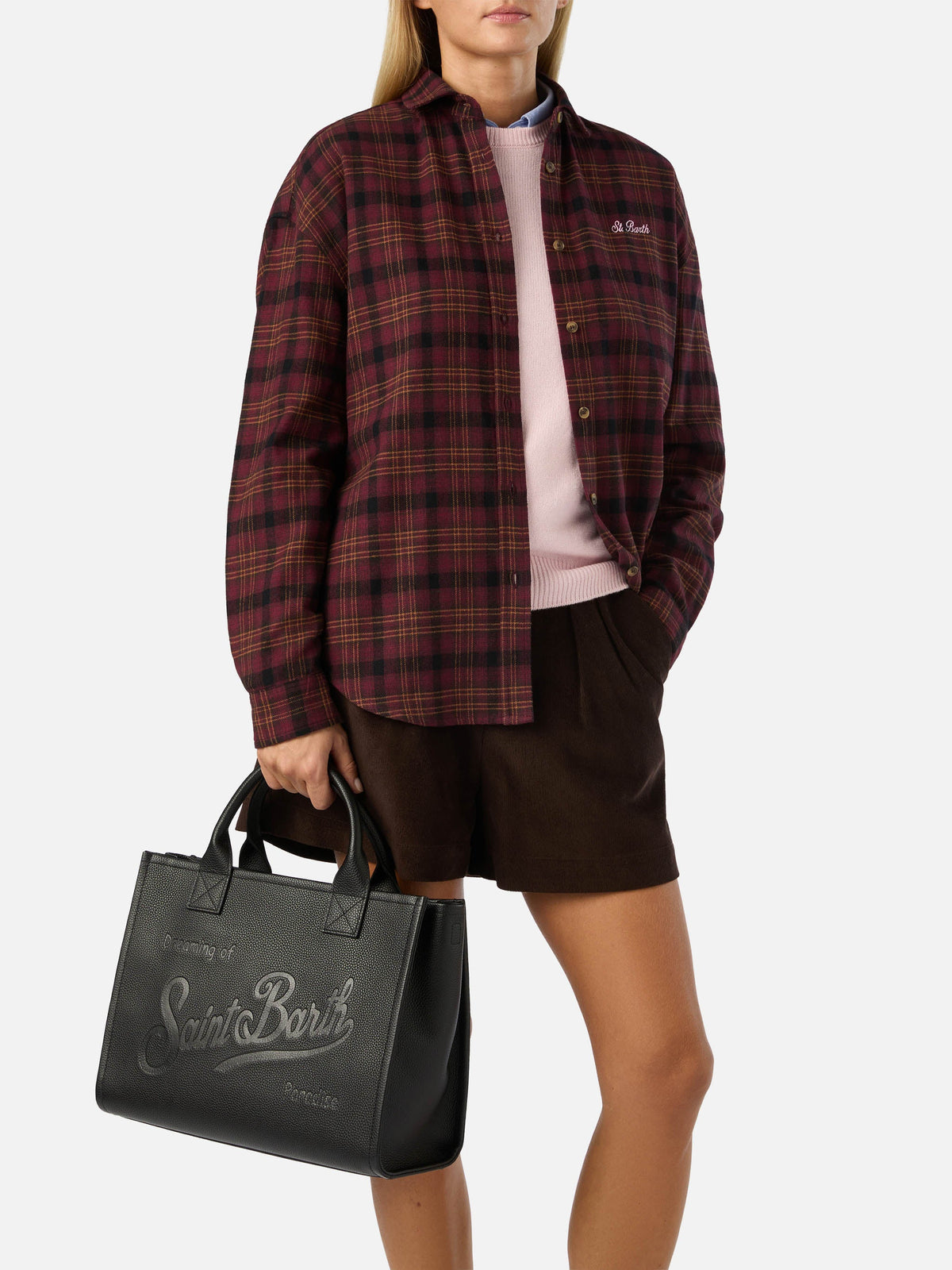 Vanity Bag Large in pelle MC2 Saint Barth — Nero — vista 2