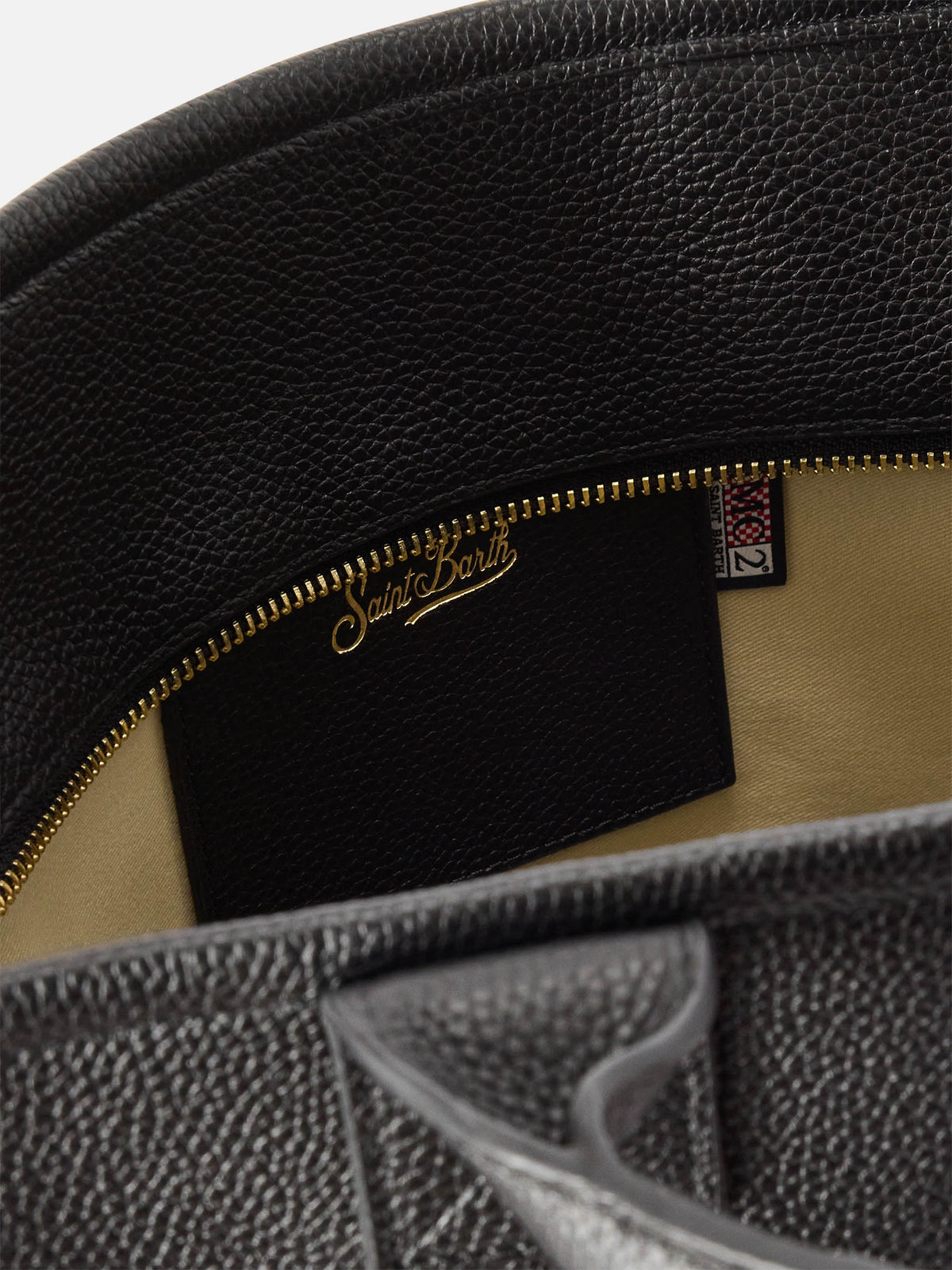 Vanity Bag Large in pelle MC2 Saint Barth — Nero — vista 5