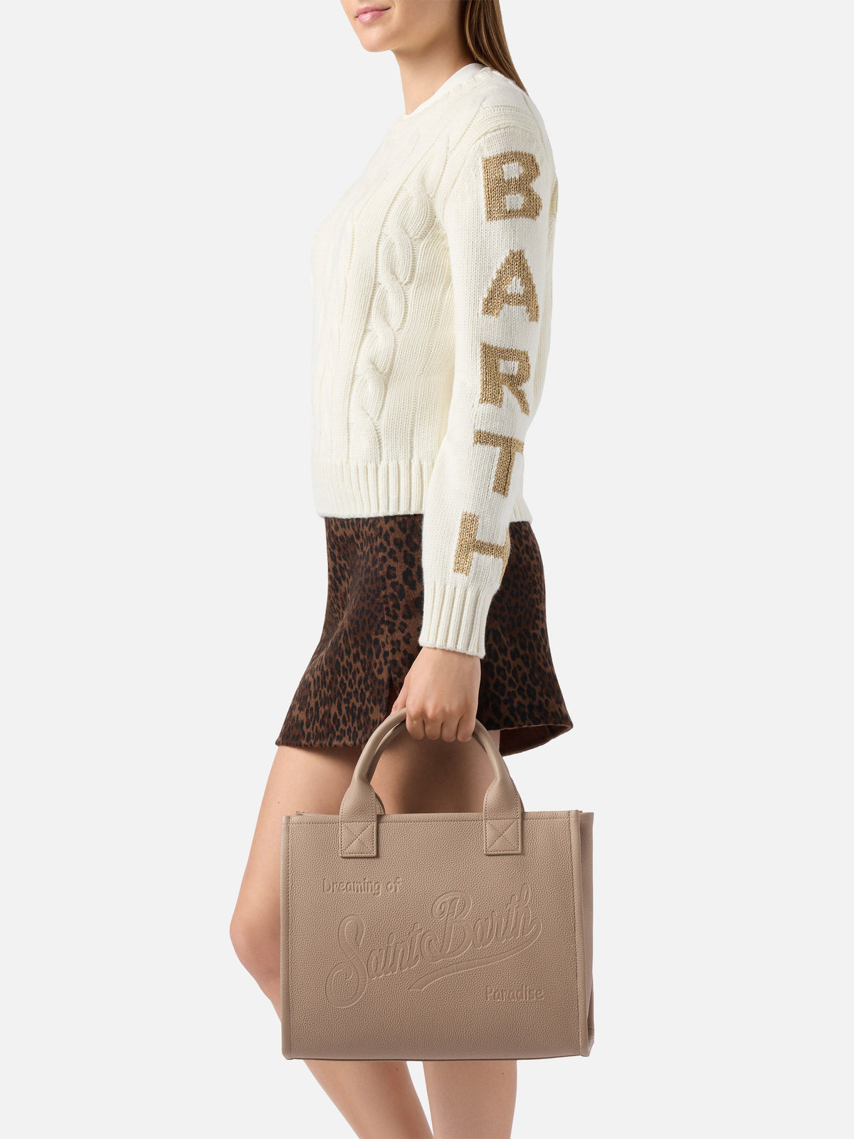 Vanity Bag Large en cuir MC2 Saint Barth — Noisette — vue 2