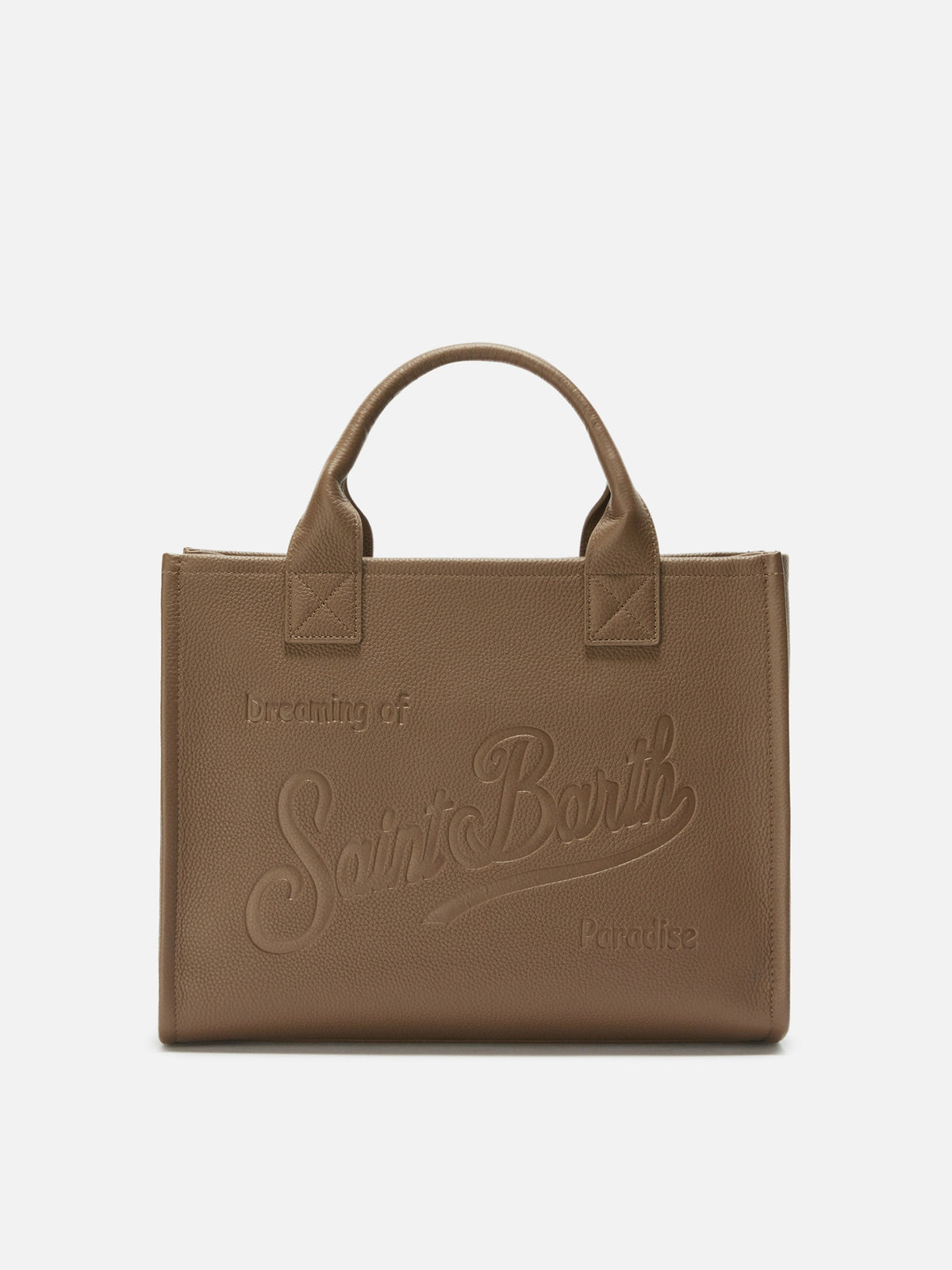 Vanity Bag Large en cuir MC2 Saint Barth — Marron