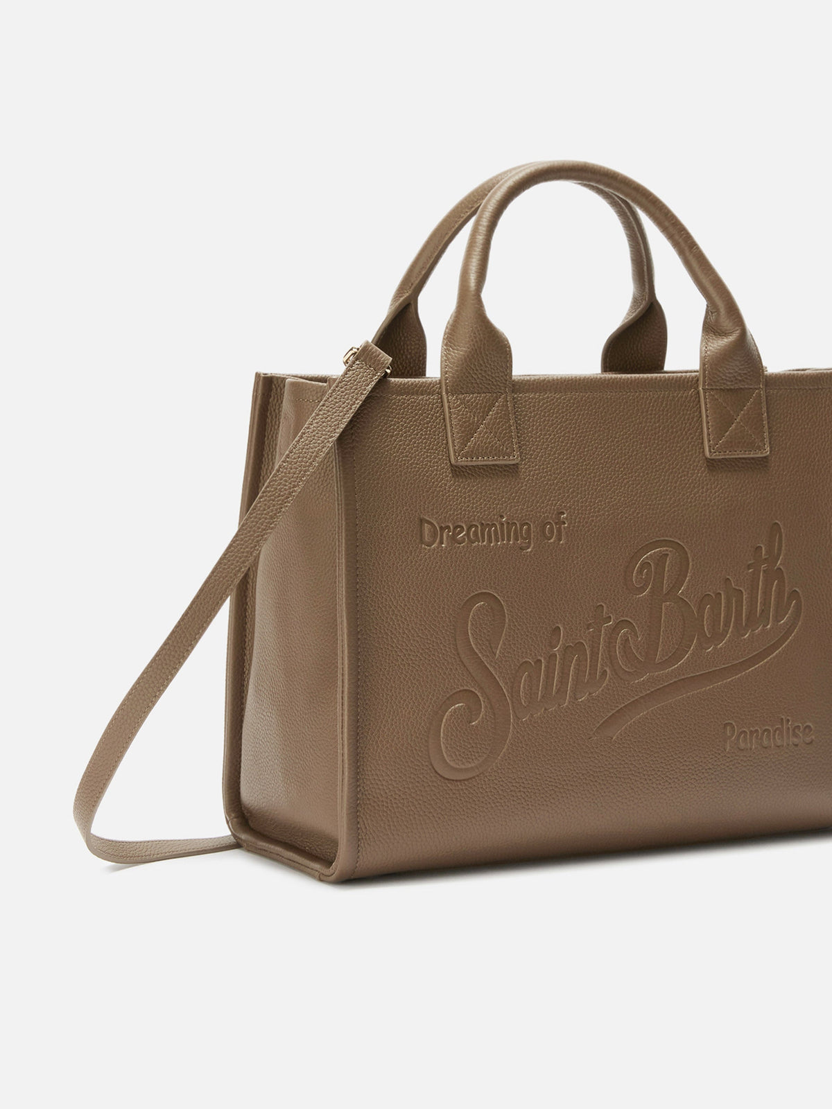 Vanity Bag Large en cuir MC2 Saint Barth — Marron — vue 3