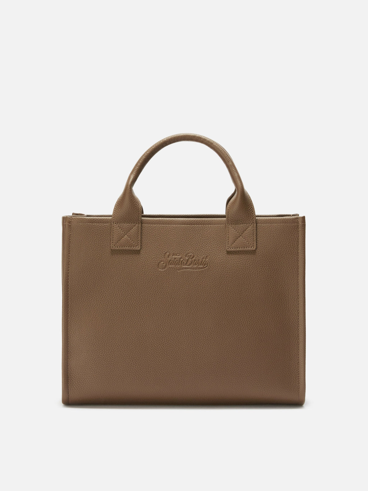 Vanity Bag Large en cuir MC2 Saint Barth — Marron — vue 4
