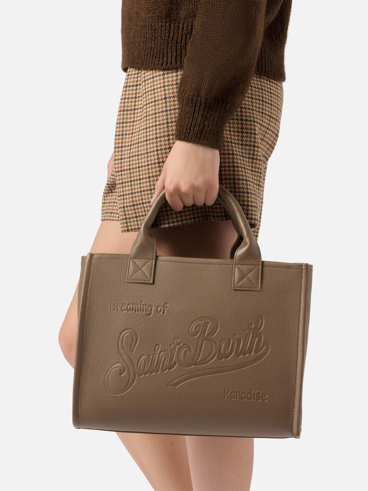 Vanity Bag Large en cuir MC2 Saint Barth — Marron — vue 2