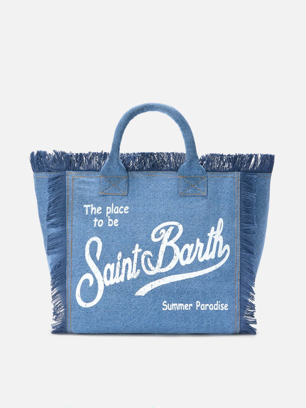 MC2 Saint Barth denim Vanity regular bag — Medium blue