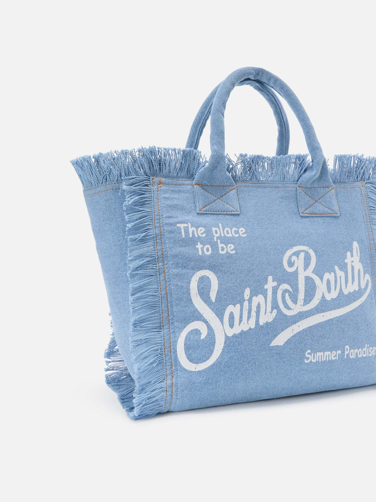 Sac Vanity regular en denim MC2 Saint Barth — Bleu clair — vue 3