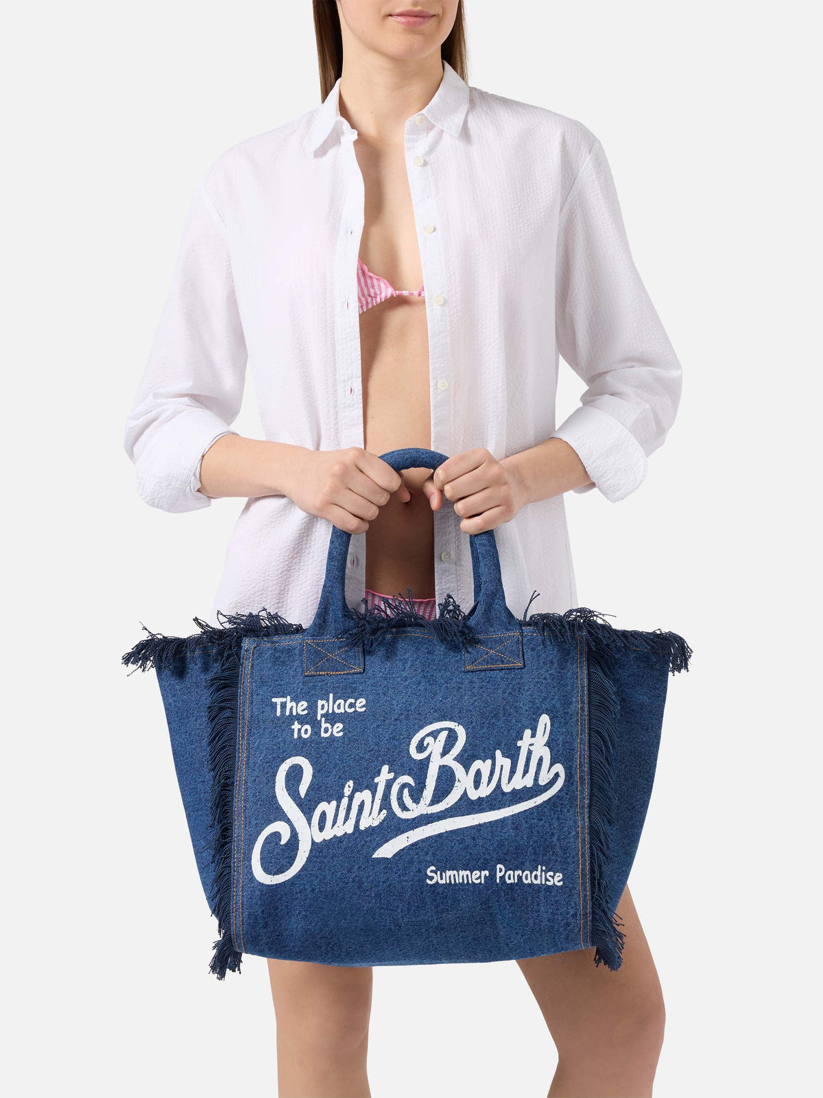 Sac Vanity regular en denim MC2 Saint Barth — Bleu foncé — vue 2