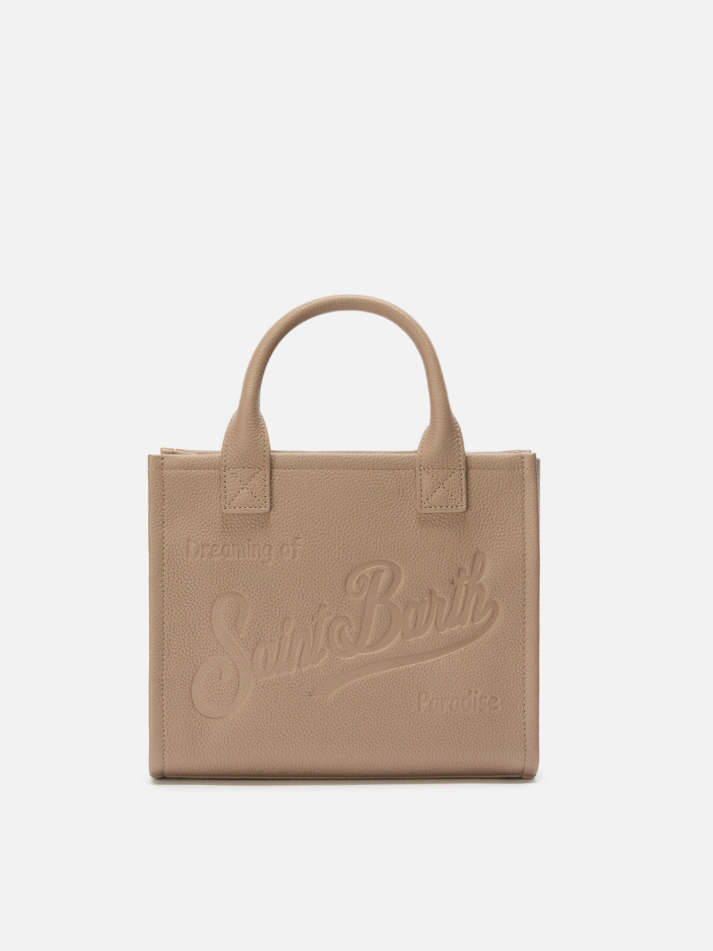 Vanity Bag Midi in pelle MC2 Saint Barth — Nocciola