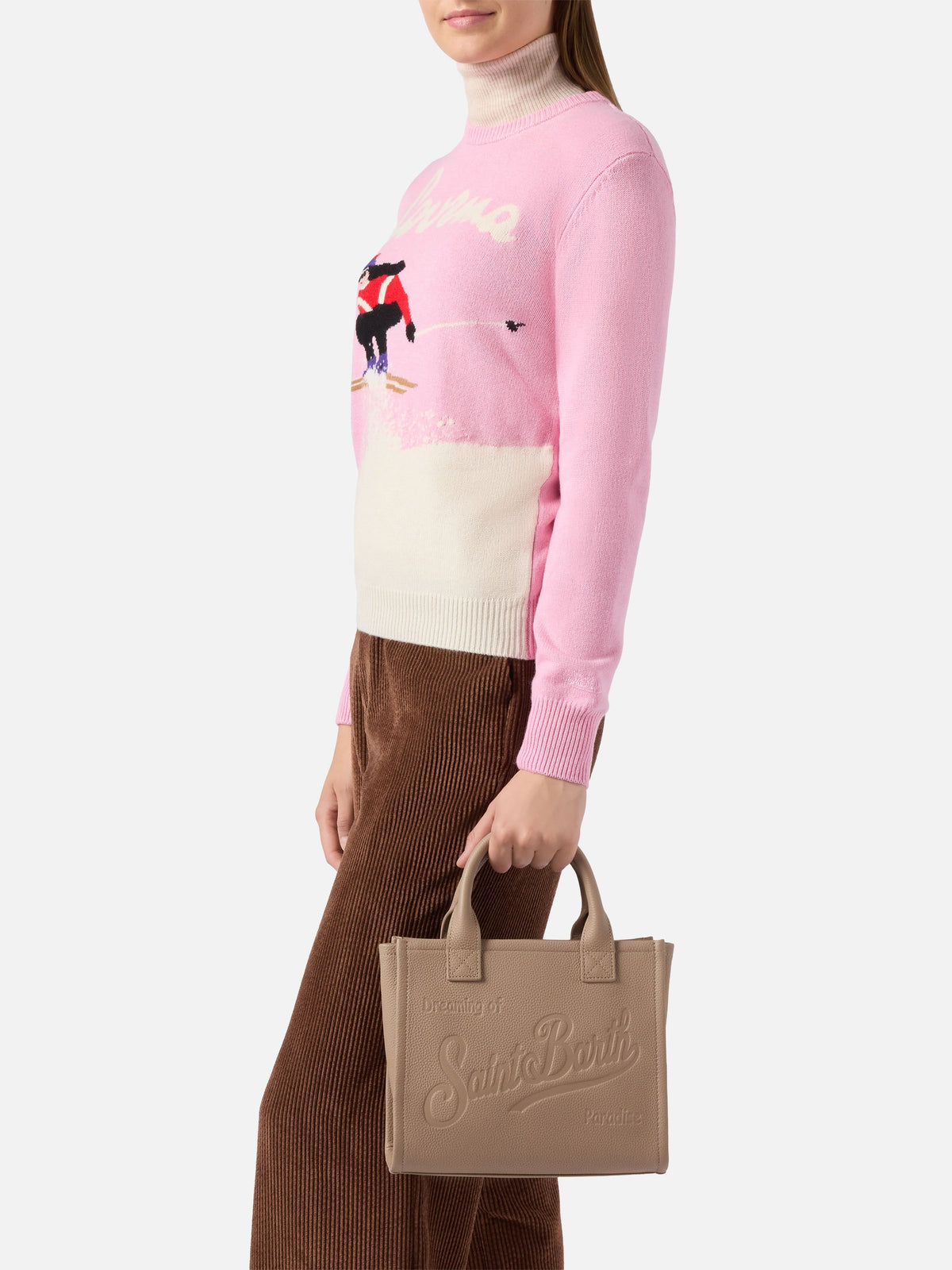 Vanity Bag Midi in pelle MC2 Saint Barth — Nocciola — vista 2
