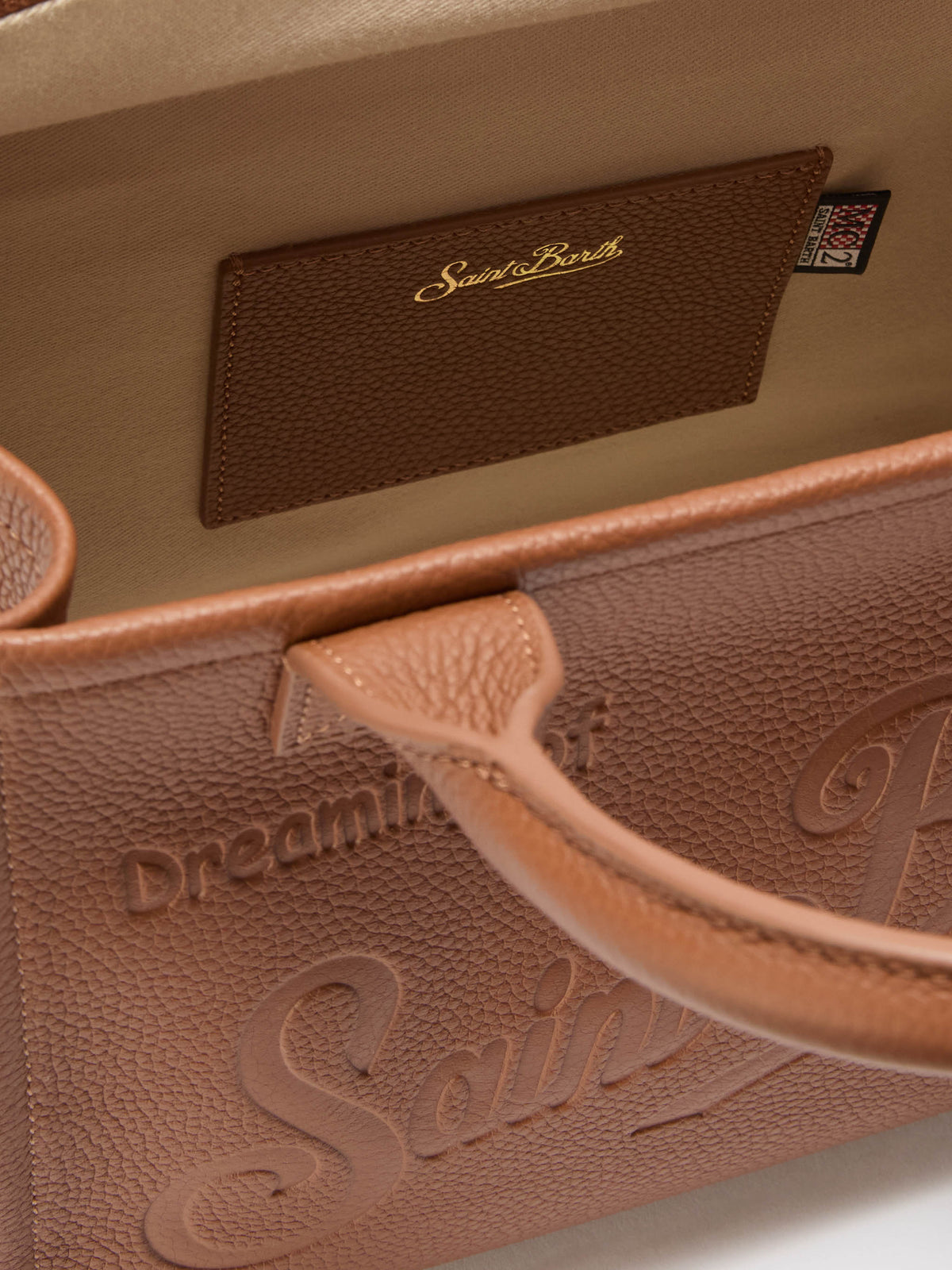MC2 Saint Barth hammered leather Vanity Bag Midi — Camel — view 5